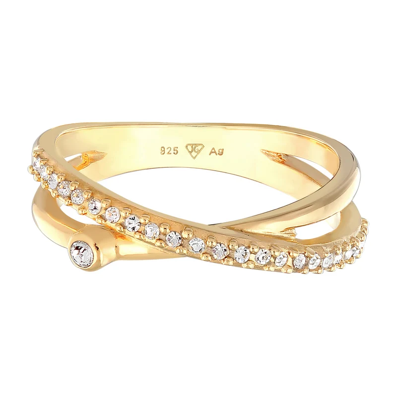 Ring Kreuz | Mit Kristallen von Swarovski® (Weiß)