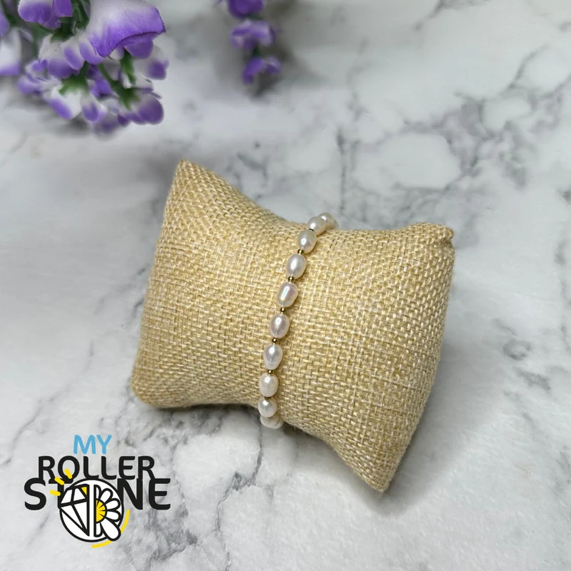 Ovales 925 Silber Zuchtperlen Armband