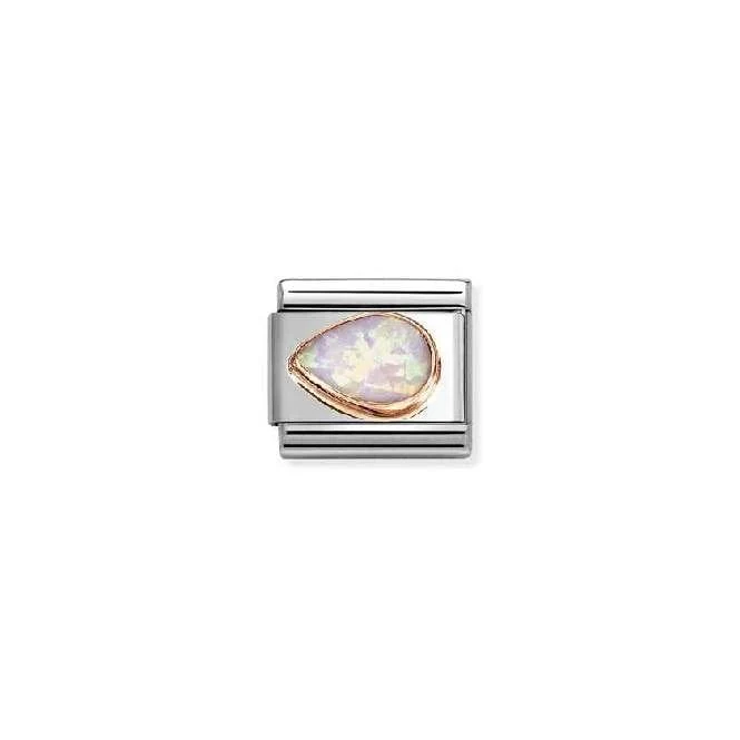 Classic Rose Gold and Opal Left Pink Opal Drop Sparkly & Stones Charms