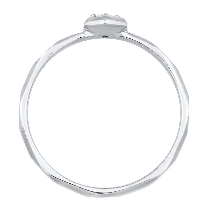 Solitär-Ring Geo | Zirkonia (Weiß)