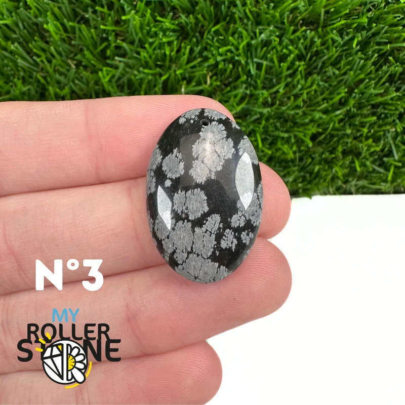 5A Gebohrter Schneeflocken-Obsidian-Anhänger