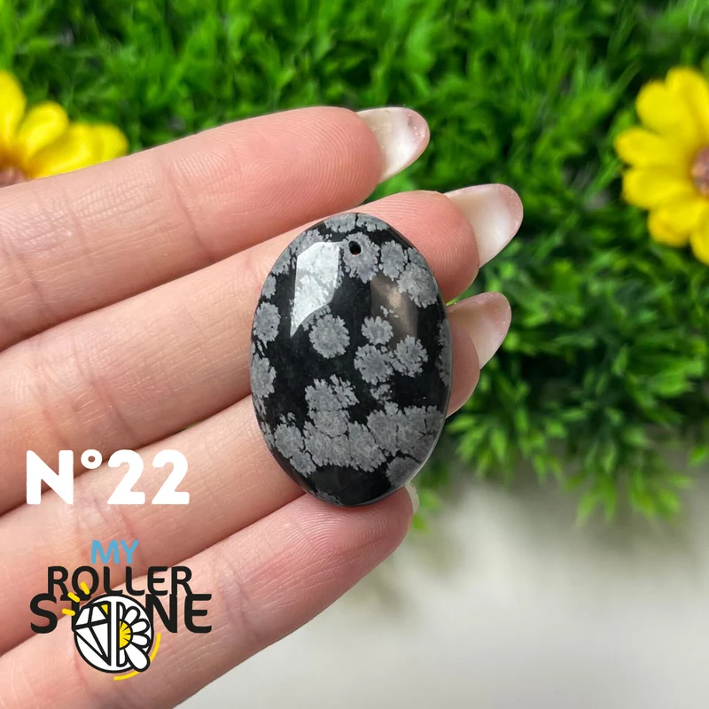 5A Gebohrter Schneeflocken-Obsidian-Anhänger