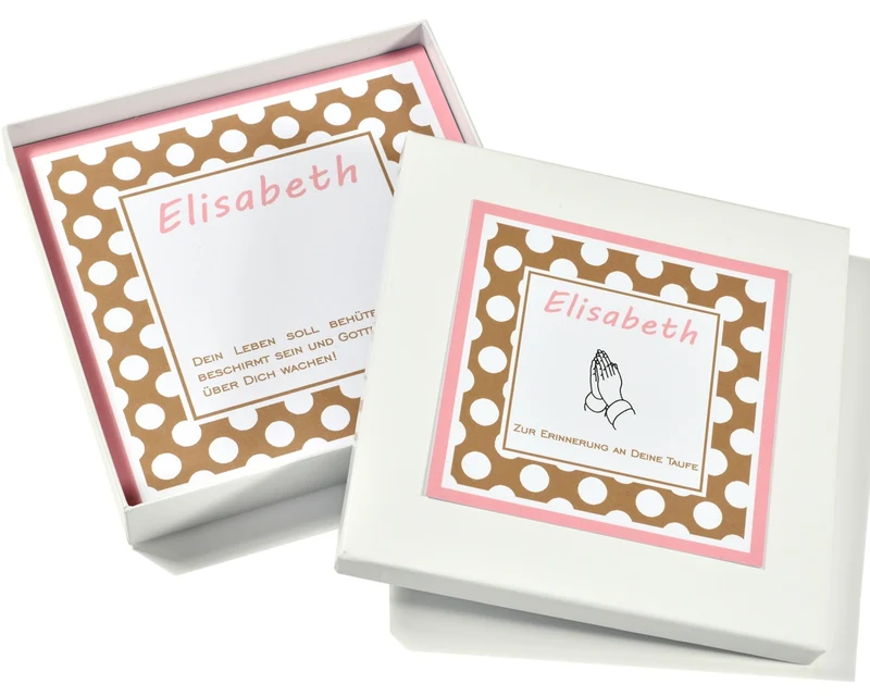 SCHMUCK SCHACHTEL PERSONALISIERT MIT NAMEN UND TEXT, TAUFGESCHENK