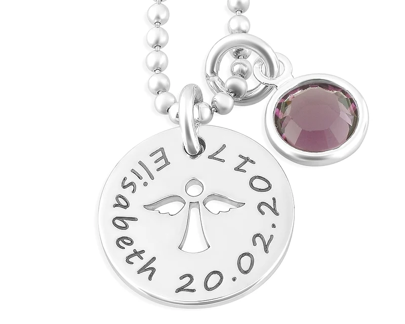 TAUFKETTE ENGEL SILBERSCHMUCK TAUFE ENGELSCHMUCK MÄDCHEN GRAVUR 925 SILBER