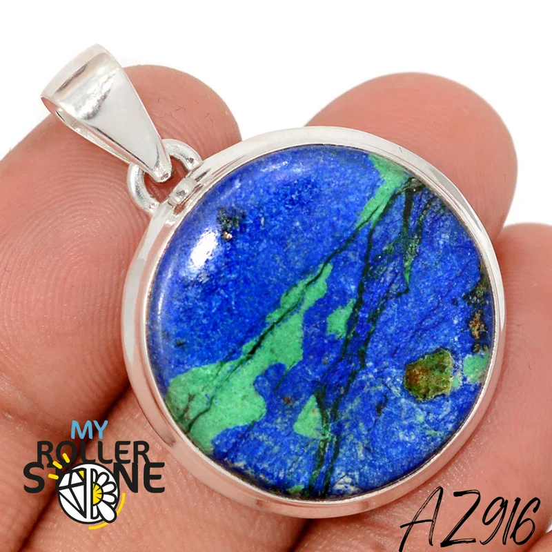 Azurit Malachit Anhänger 925 Silber AZ916