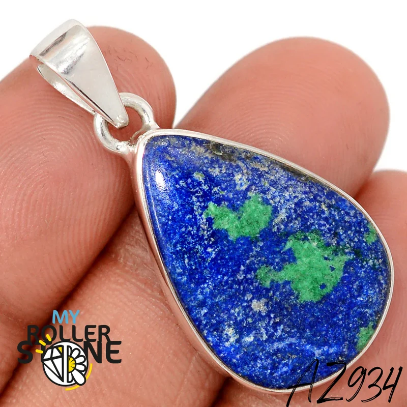 Azurit Malachit Anhänger 925 Silber AZ934