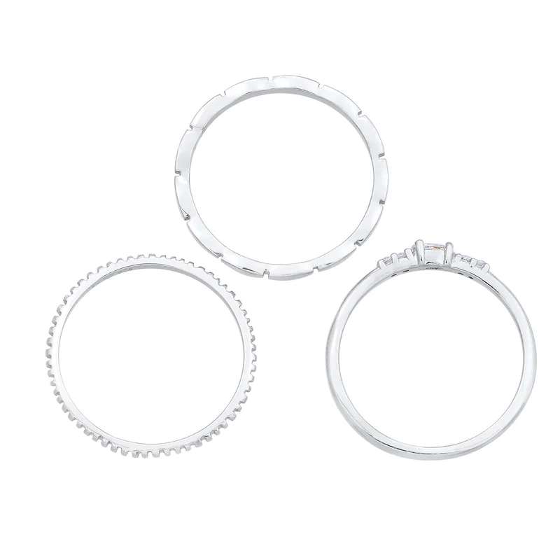 Ohrringset Filigran | Zirkonia (Weiß)