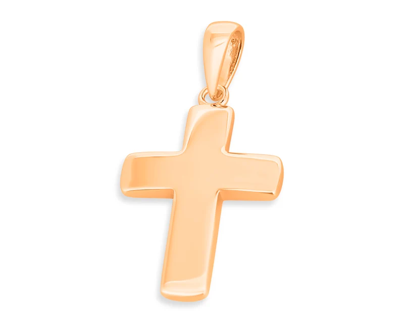 KREUZ ANHÄNGER ROSÉ GOLD VERGOLDET, KOMMUNION, SCHMUCK