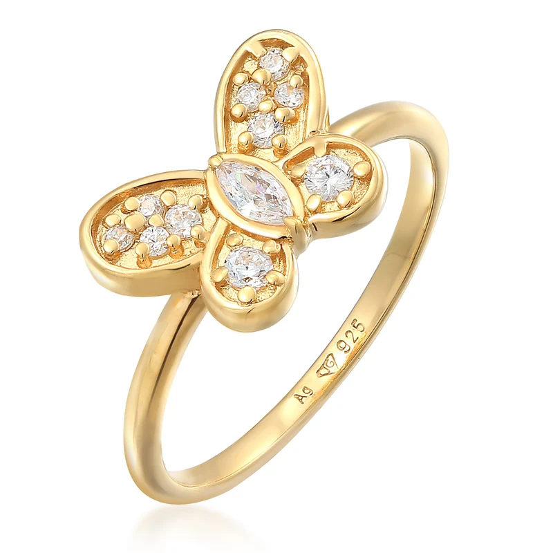 Ring Schmetterling | Zirkonia (Weiß)