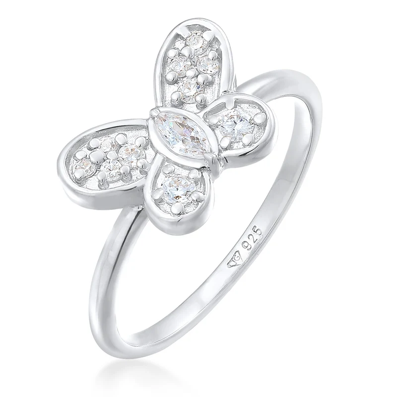 Ring Schmetterling | Zirkonia (Weiß)