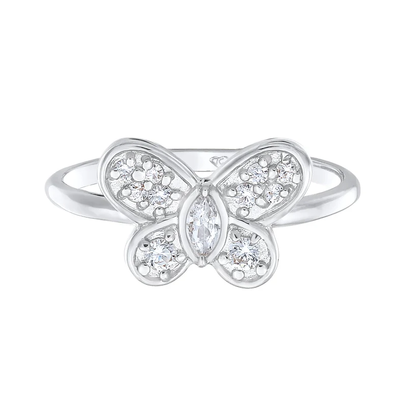 Ring Schmetterling | Zirkonia (Weiß)