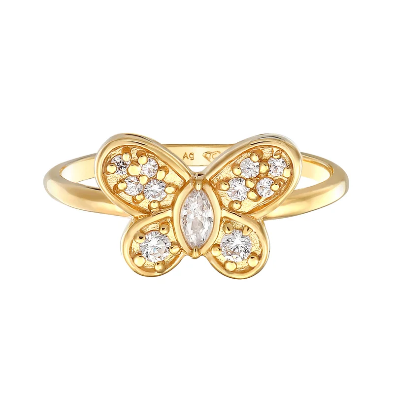 Ring Schmetterling | Zirkonia (Weiß)