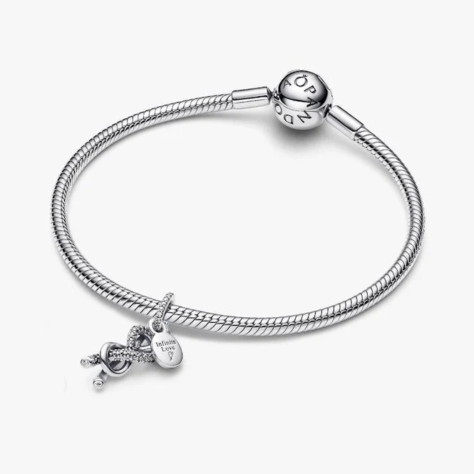 Pave Infinity Knot Dangle Charms