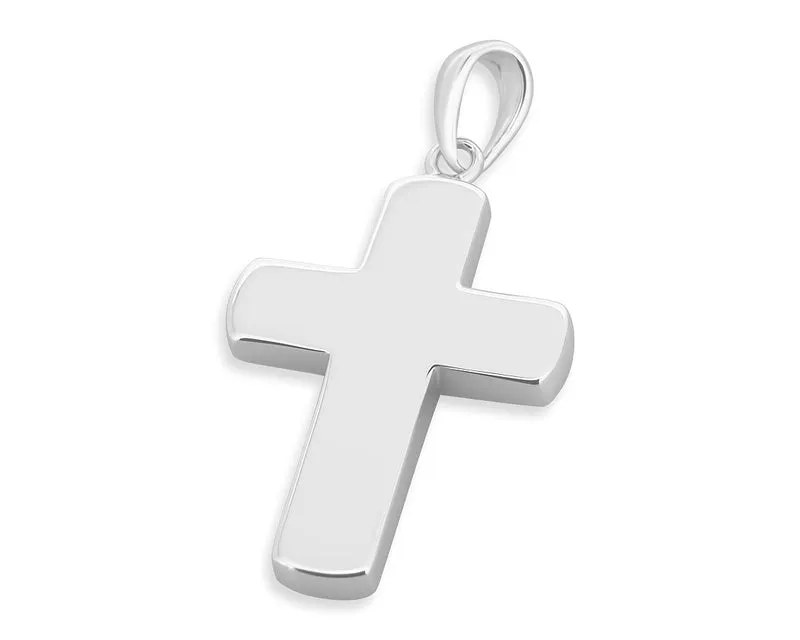 KREUZ ANHÄNGER SILBER MASSIV, SCHLICHTER SCHMUCK FÜR MÄNNER, GALWANI SCHMUCK
