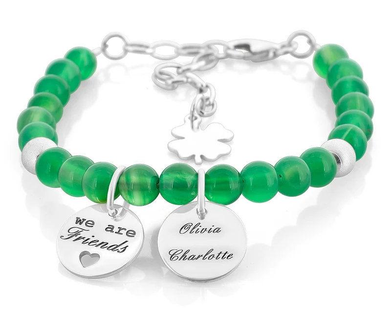 FREUNDSCHAFTSARMBAND MIT NAMEN, PERLENSCHMUCK, BEST FRIENDS SCHMUCK