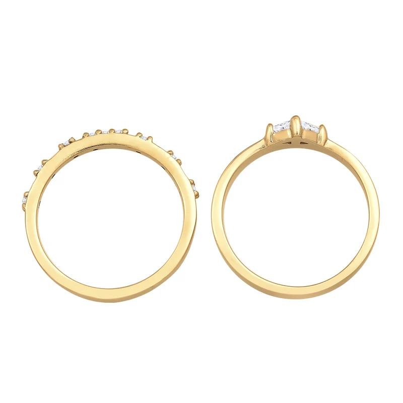 Ring-Set Solitär | Zirkonia (Weiß)