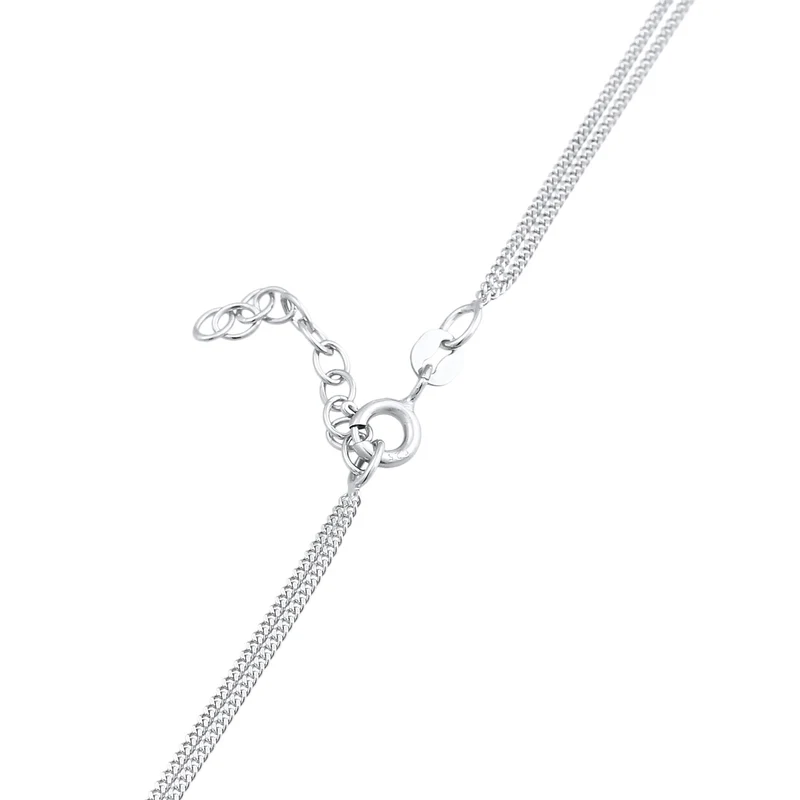 Layer-Halskette Stern Halbmond | Mit Kristallen von Swarovski® (Weiß)