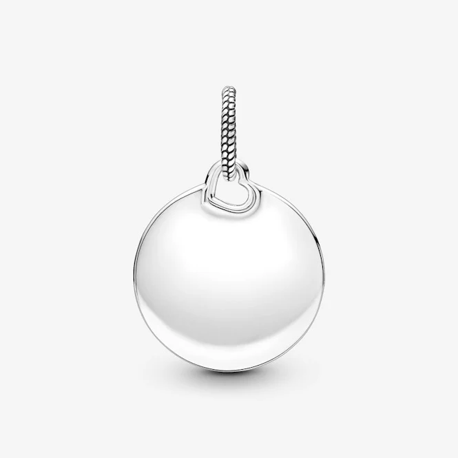 Engravable Silver Round Tag Pendant