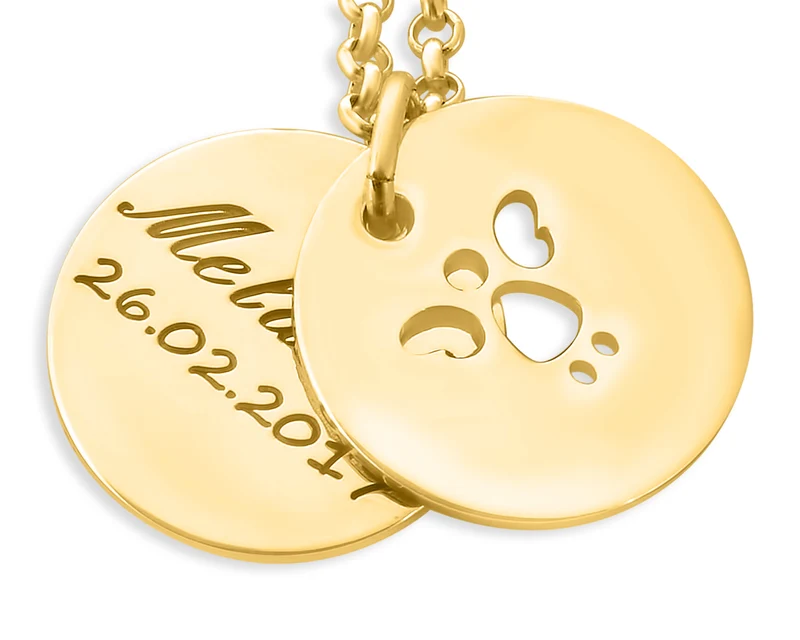TAUFKETTE MIT ENGEL UND GRAVUR, KOMMUNION SCHMUCK