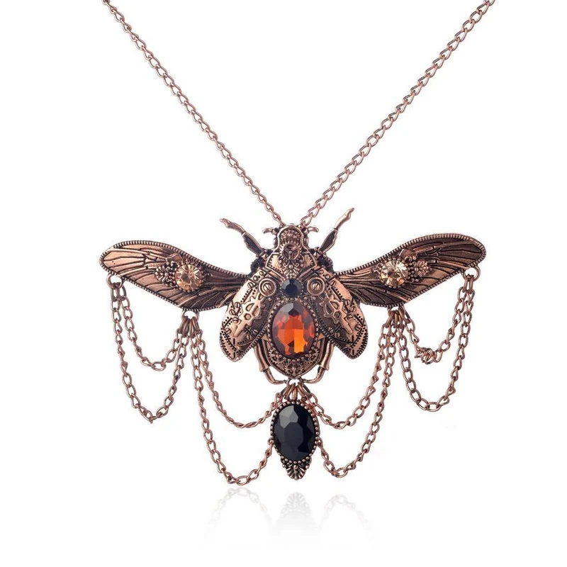 Vintage Marienkäfer Anhänger Steampunk Halskette