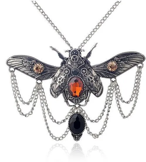 Vintage Marienkäfer Anhänger Steampunk Halskette