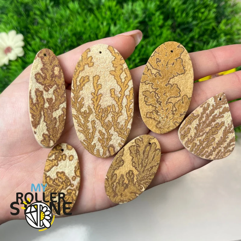 5A Gebohrter dendritischer Fossilienanhänger