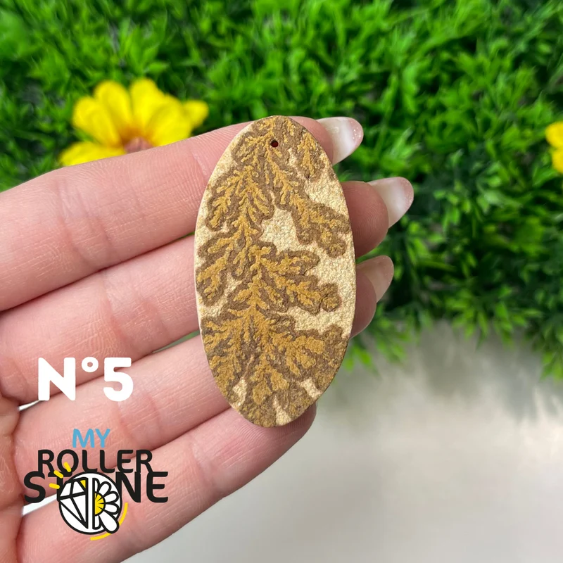 5A Gebohrter dendritischer Fossilienanhänger
