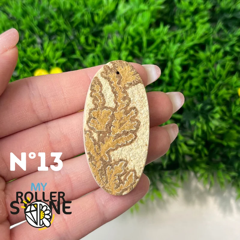 5A Gebohrter dendritischer Fossilienanhänger