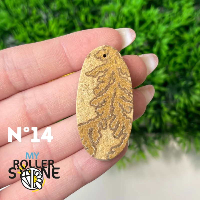 5A Gebohrter dendritischer Fossilienanhänger
