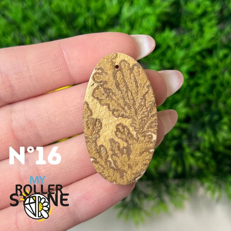 5A Gebohrter dendritischer Fossilienanhänger