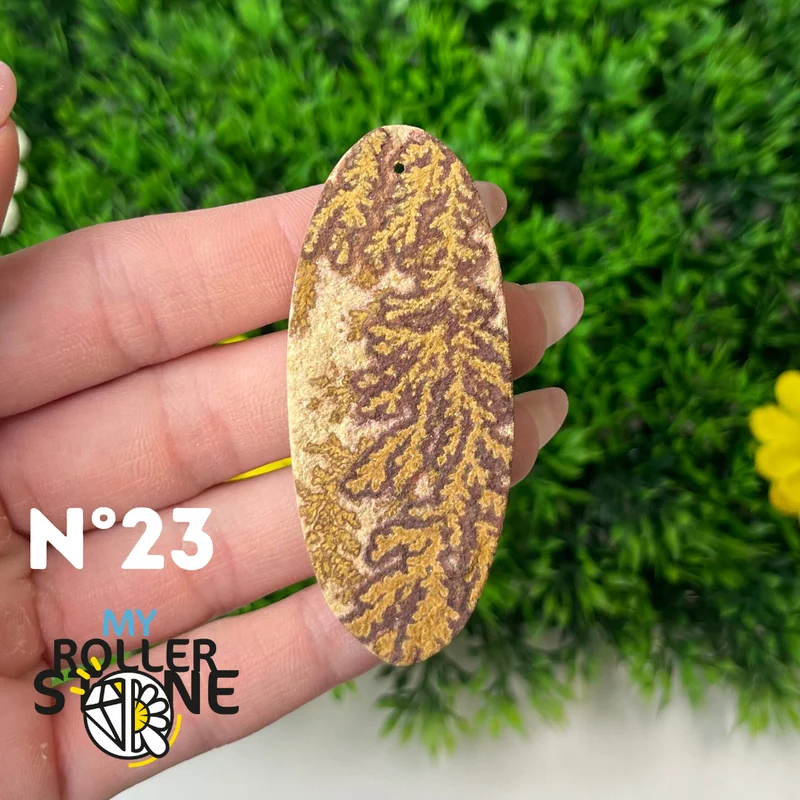 5A Gebohrter dendritischer Fossilienanhänger