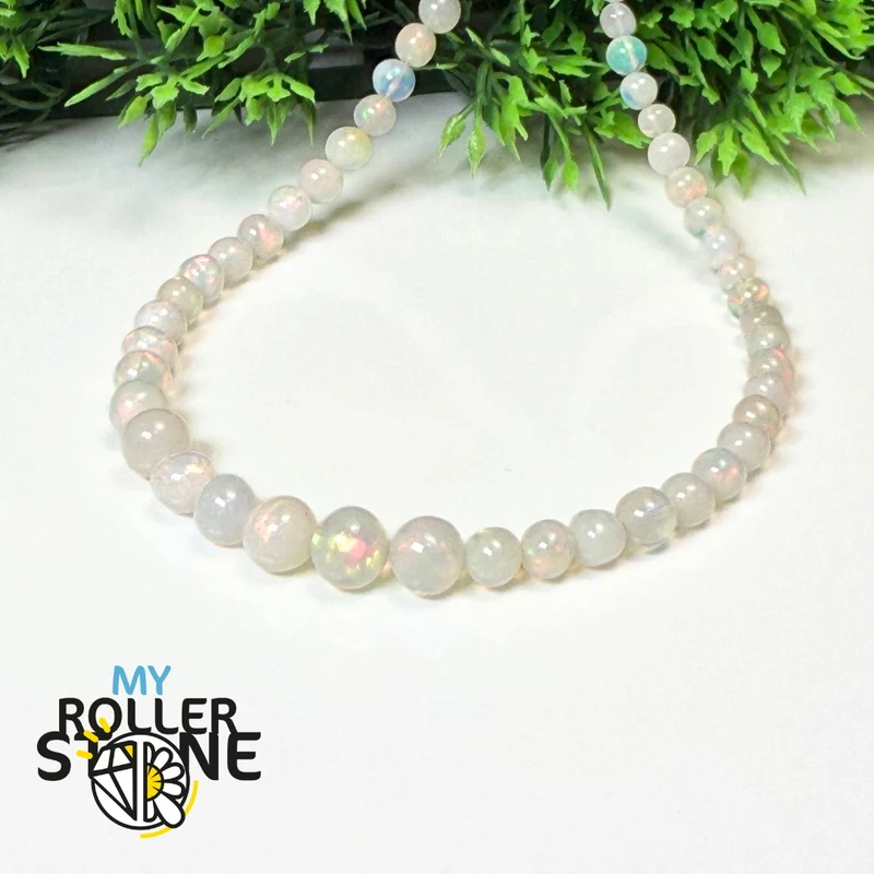 6A 4-8mm Regenbogen-äthiopischer Opal-Rundperle