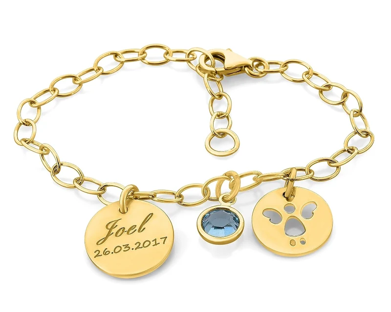ARMBAND TAUFE GRAVUR GOLD GLIEDERARMBAND TAUFGESCHENK PERSONALSIERBAR