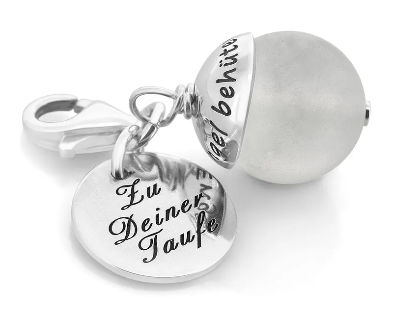 ANHÄNGER CHARM MIT NAMENSPERLE, TAUFGESCHENK, PERSONALISIERT