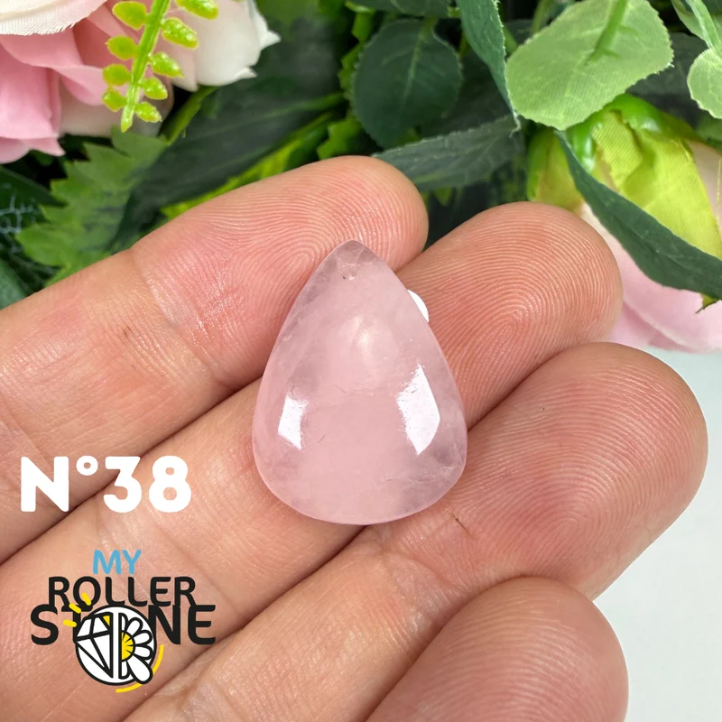 5A Rosenquarz-Anhänger mit Durchbruch