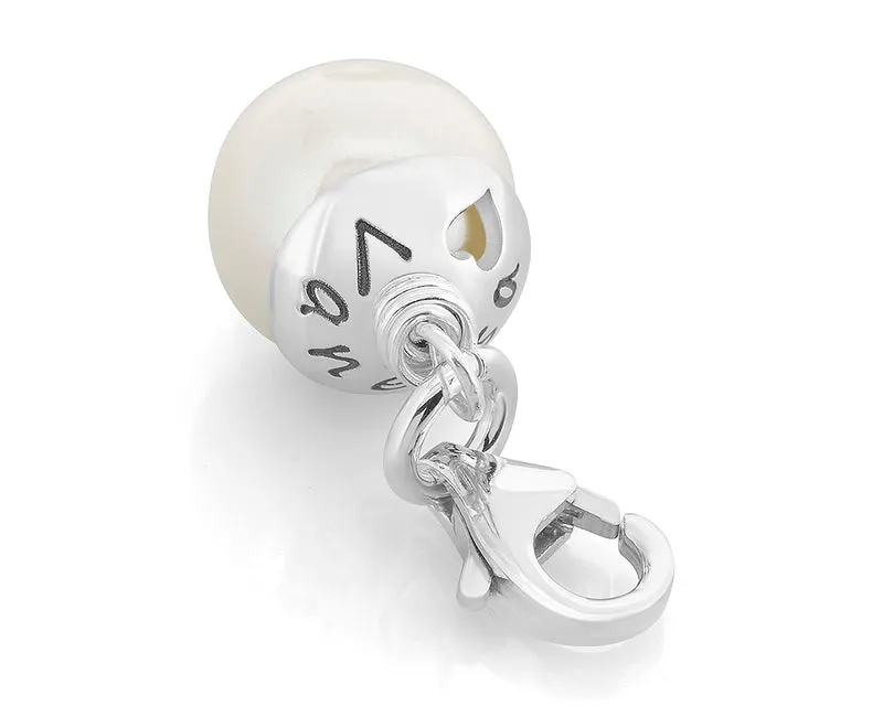 NAMENSPERLE ANHÄNGER, CHARM MIT NAMEN, SILBERSCHMUCK GRAVUR