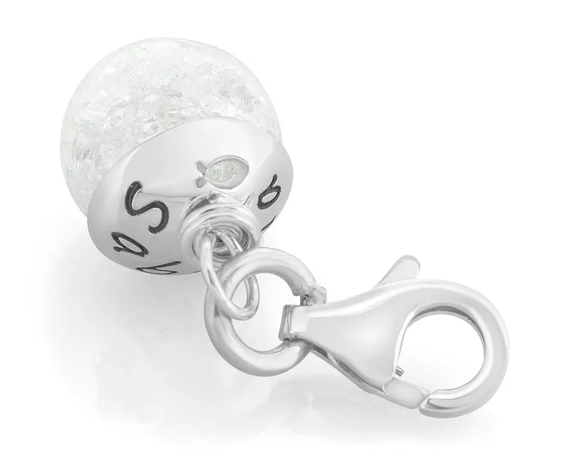 ANHÄNGER CHARM MIT PERLE, ICHTHYS SCHMUCK, TAUFSCHMUCK GRAVUR
