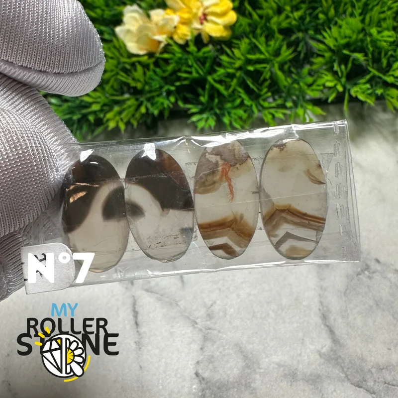 Paar Freeform-Montana-Achat-Cabochons