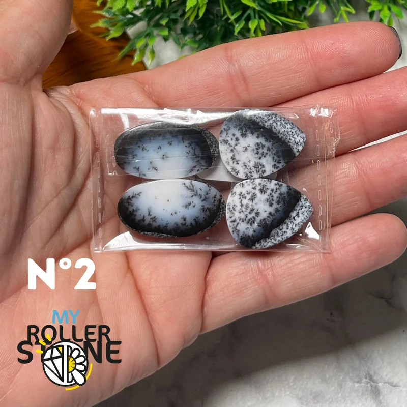 Paar Dendritischer Opal-Cabochons