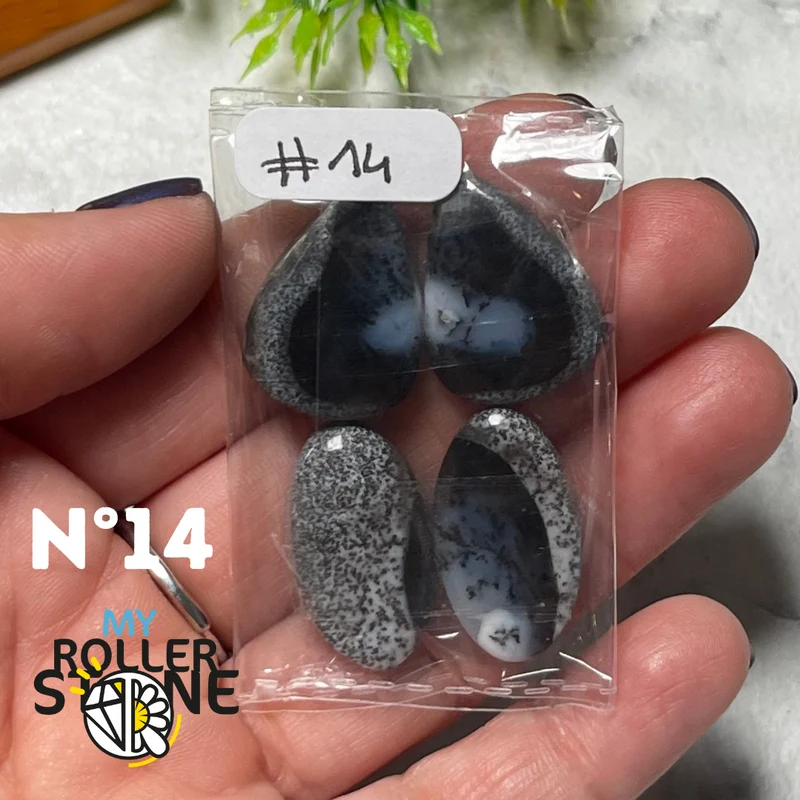 Paar Dendritischer Opal-Cabochons