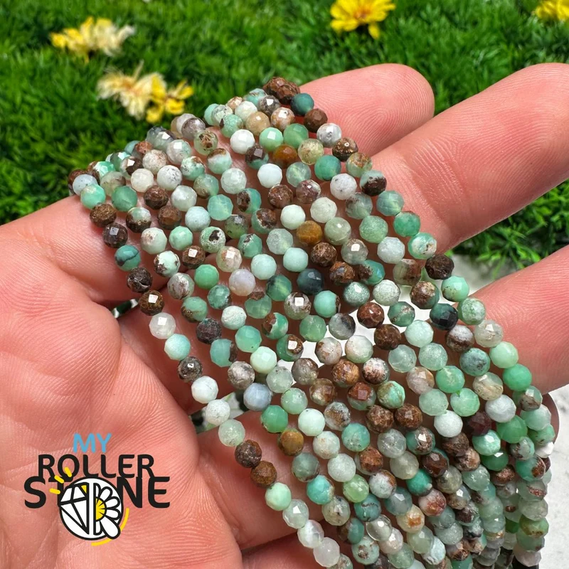 Facettierte Chrysoprasperle 3A