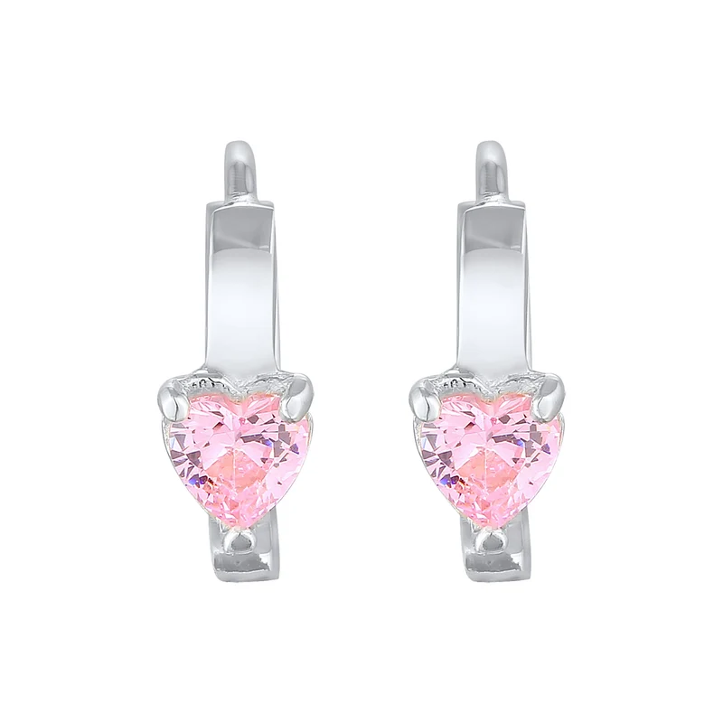 Creolen Herz | Zirkonia (Rosa)