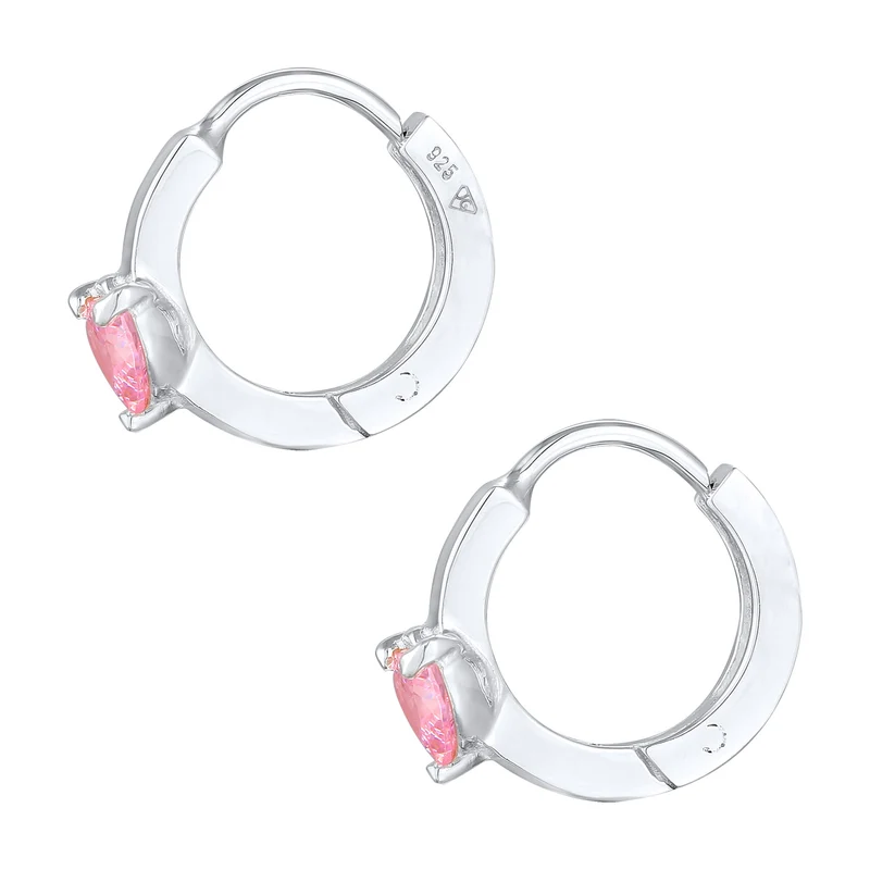 Creolen Herz | Zirkonia (Rosa)