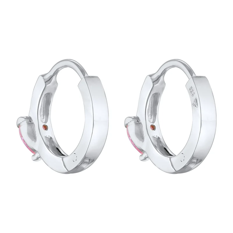 Creolen Herz | Zirkonia (Rosa)