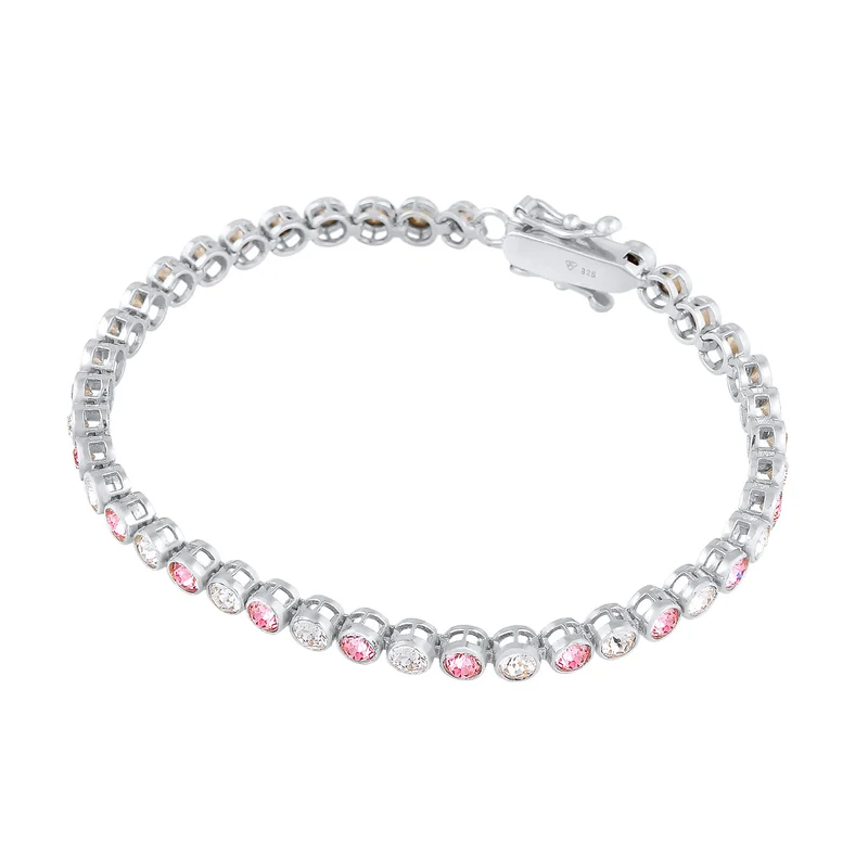 Tennisarmband | Kristalle (Weiß & Rosa)