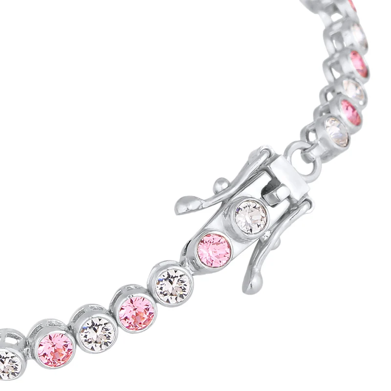 Tennisarmband | Kristalle (Weiß & Rosa)