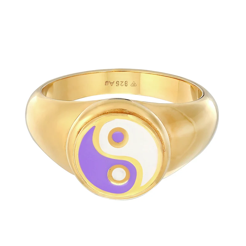 Siegelring Ying Yang | Emaille