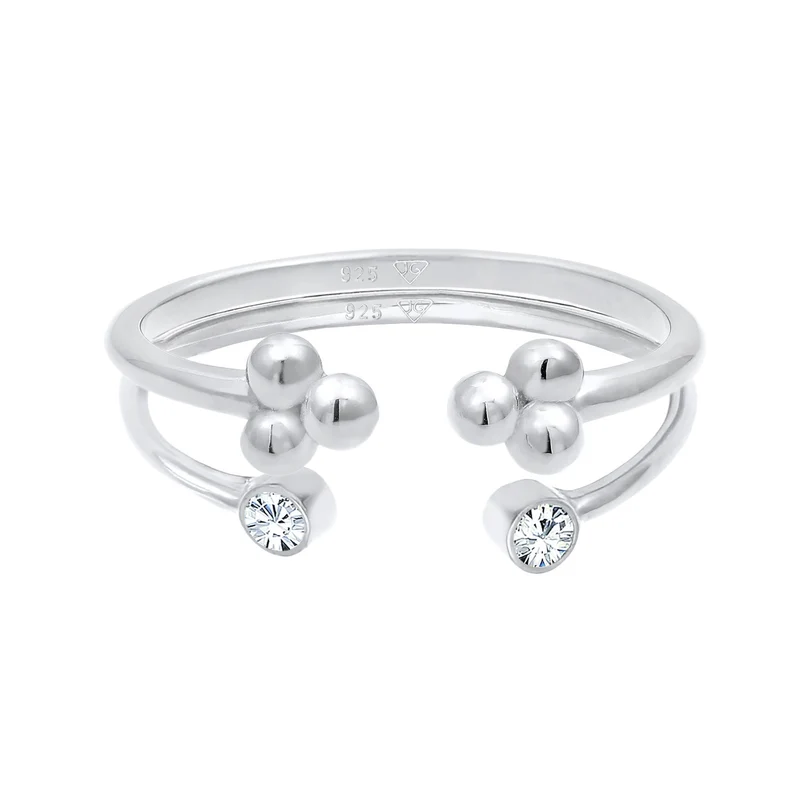 Ring-Set Kugel Offen | Mit Kristallen von Swarovski® (Weiß)
