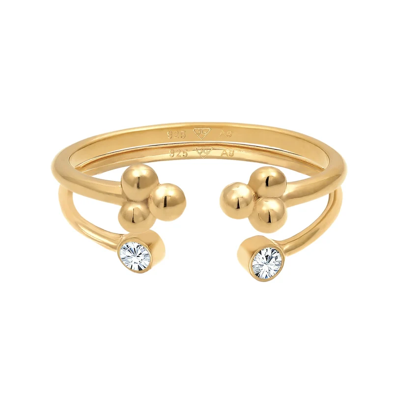 Ring-Set Kugel Offen | Mit Kristallen von Swarovski® (Weiß)
