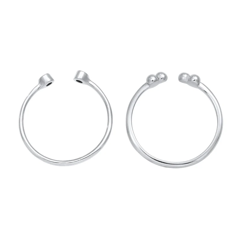 Ring-Set Kugel Offen | Mit Kristallen von Swarovski® (Weiß)